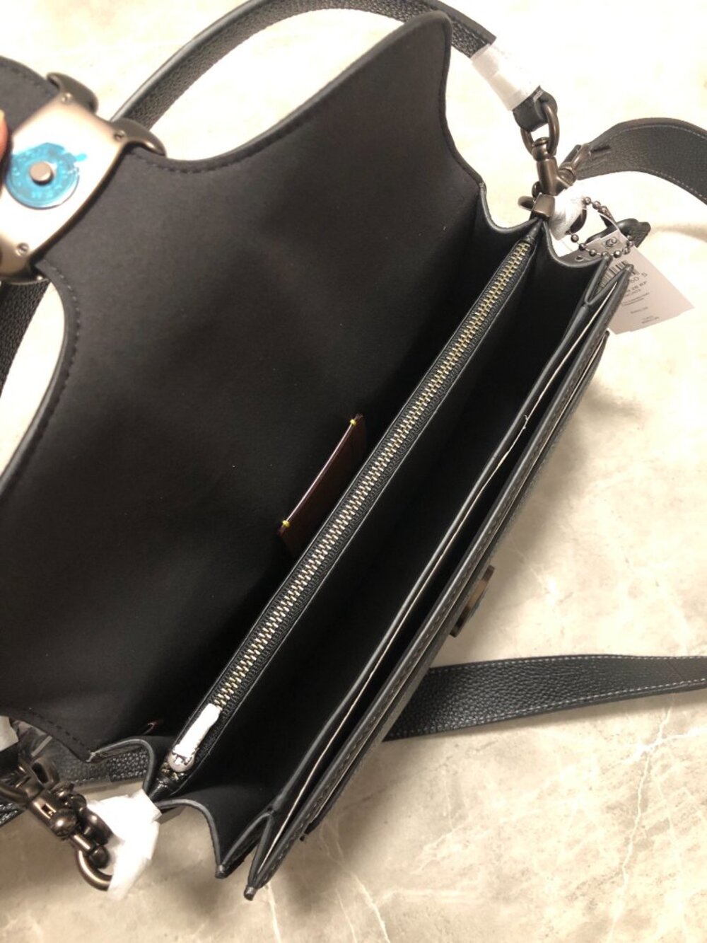 COACH Tabby 26 Leather Shoulder Bag Black Multi-Way Crossbody - Picture 5 of 6
